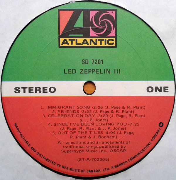 Led Zeppelin : Led Zeppelin III (LP, Album, RE)