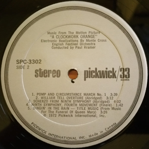 Monte Cross / English Festival Orchestra : Music From The Movie A Clockwork Orange (LP, Album)