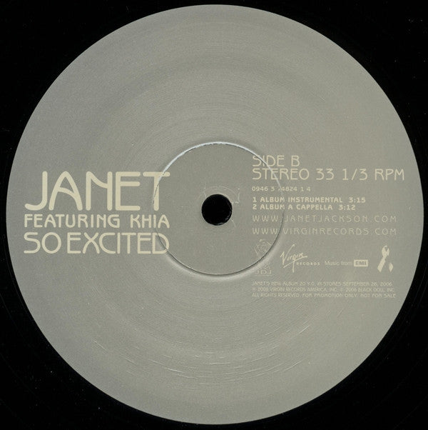 Janet Jackson Featuring Khia : So Excited (12", Promo)
