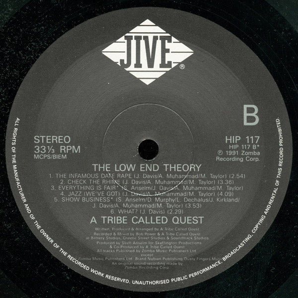 A Tribe Called Quest : The Low End Theory (LP, Album)