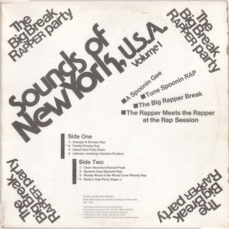 Various : Sounds Of New York, U.S.A. Volume 1 (The Big Break Rapper Party) (LP, Comp, Whi)