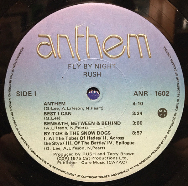 Rush : Fly By Night (LP, Album, RE)