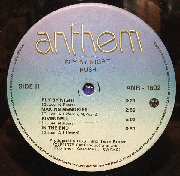 Rush : Fly By Night (LP, Album, RE)