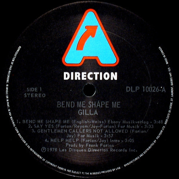 Gilla : Bend Me Shape Me (LP, Album)