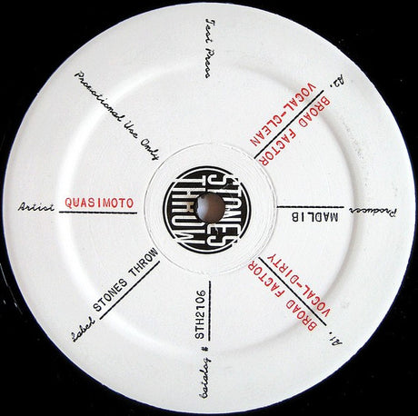 Quasimoto : Broad Factor (12", Single, Ltd, Promo)