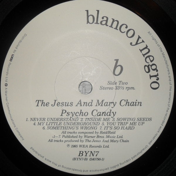 The Jesus And Mary Chain : Psychocandy (LP, Album)