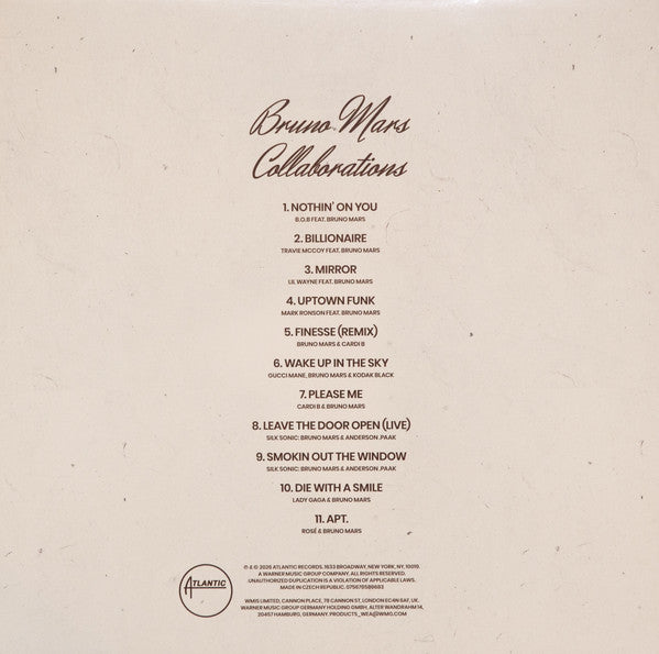 Buy Bruno Mars: Collaborations (LP, RSD, Comp) Vinyl Record Online