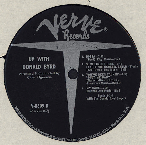 Donald Byrd : Up With Donald Byrd (LP, Album, Mono)