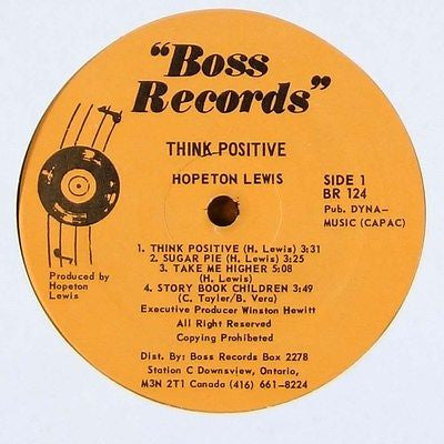 Hopeton Lewis : Think Positive : Soulful Reggae Hits Vol. 1 (LP, Album)