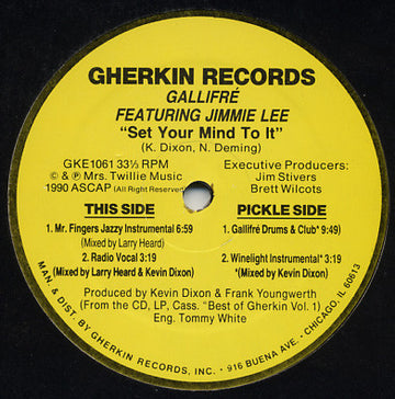Gallifré Featuring Jimmie Lee : Set Your Mind To It (12")