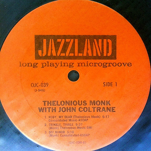 Thelonious Monk With John Coltrane : Thelonious Monk With John Coltrane (LP, Album, RE)