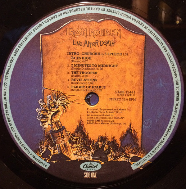 Iron Maiden : Live After Death (2xLP, Album, Gat)