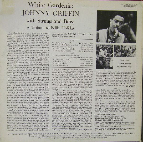 Johnny Griffin : White Gardenia (LP, Album, Mono)