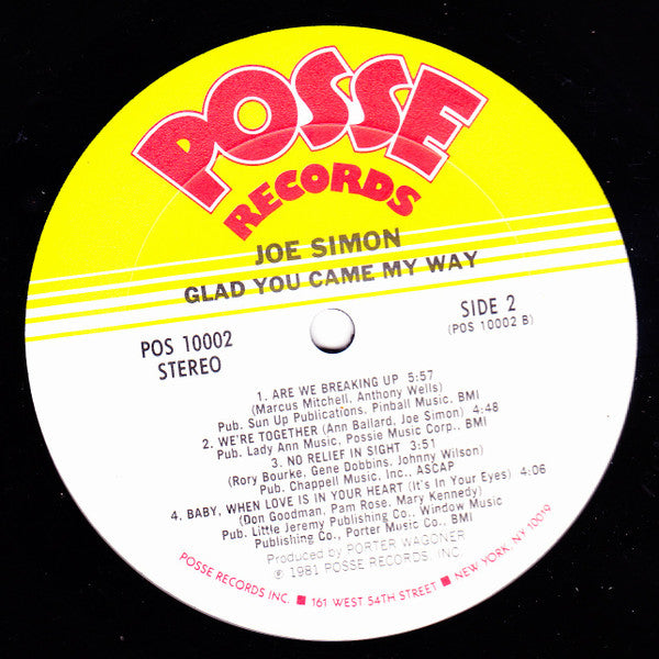Joe Simon : Glad You Came My Way (LP, Album)