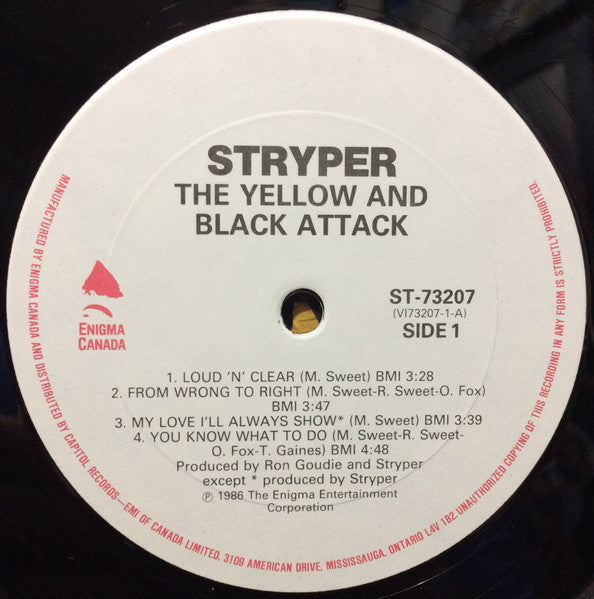 Stryper : The Yellow And Black Attack (LP, Album)
