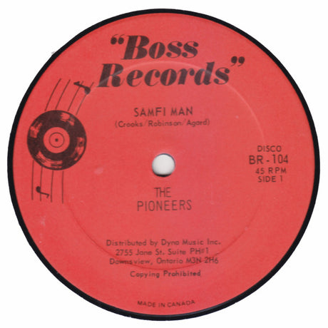 The Pioneers / Christine Joy White : Samfi Man / Baby Don't Get Hooked On Me (12", Single)