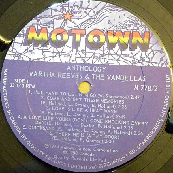 Martha Reeves & The Vandellas : Anthology (2xLP, Comp, RE, Gat)