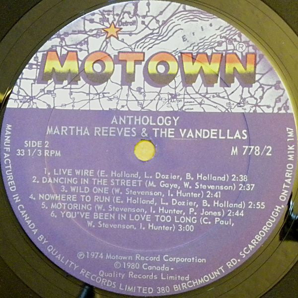 Martha Reeves & The Vandellas : Anthology (2xLP, Comp, RE, Gat)