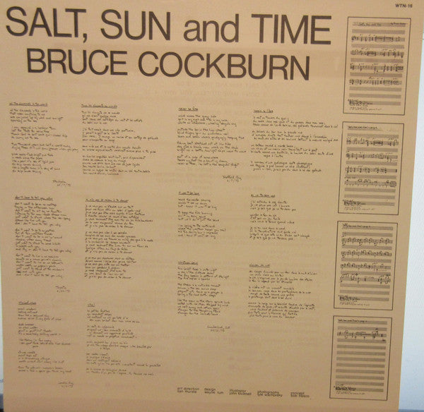 Bruce Cockburn : Salt, Sun And Time (LP, Album, RE)