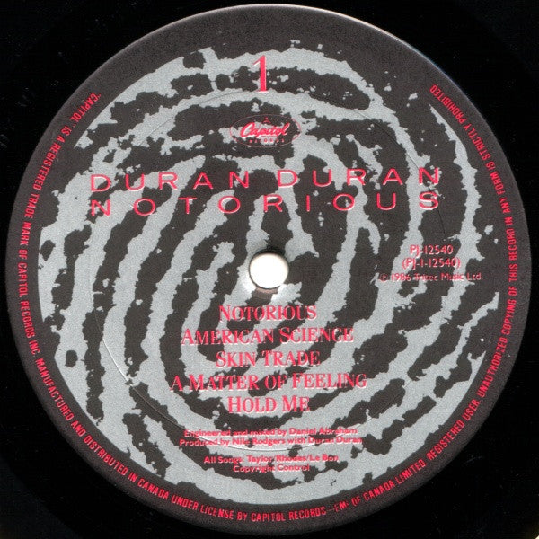 Duran Duran : Notorious (LP, Album)
