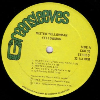 Yellowman : Mister Yellowman (LP, Album)