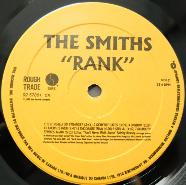 The Smiths : Rank (LP, Album, Gat)