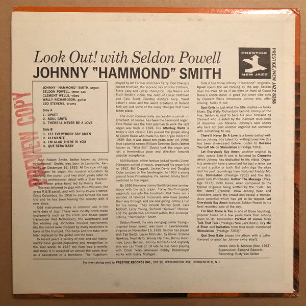 Johnny Hammond With Seldon Powell : Look Out (LP, Album, Mono)