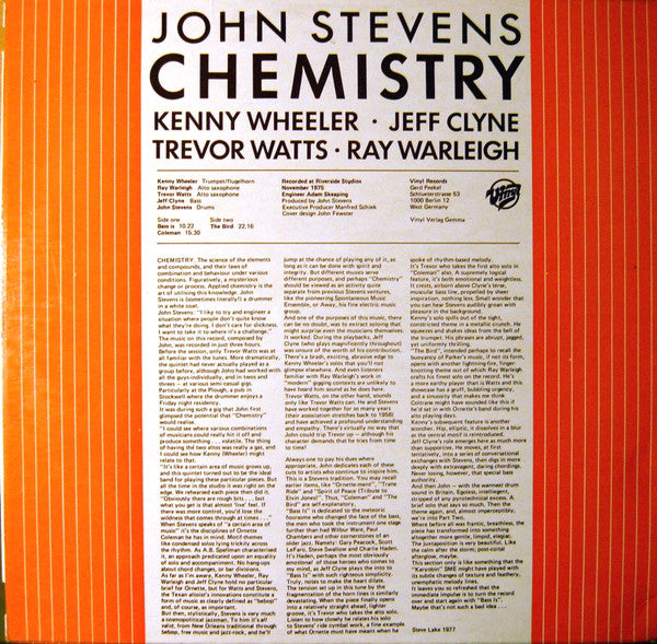 John Stevens (2) : Chemistry (LP, Album)