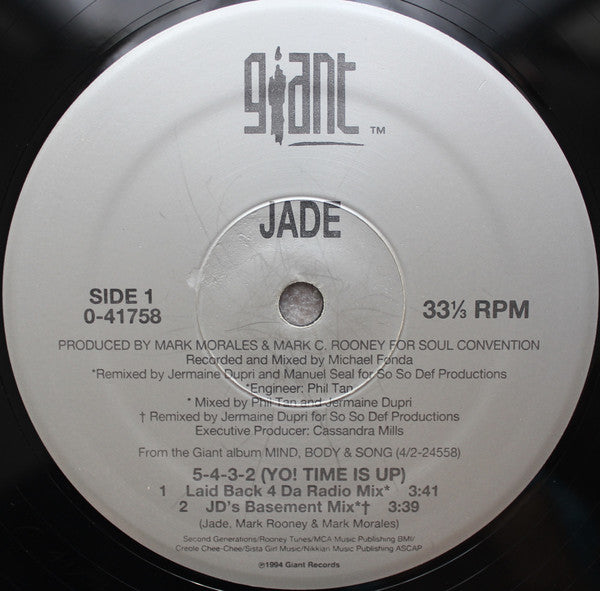 Jade (3) : 5-4-3-2 (Yo! Time Is Up) (12")