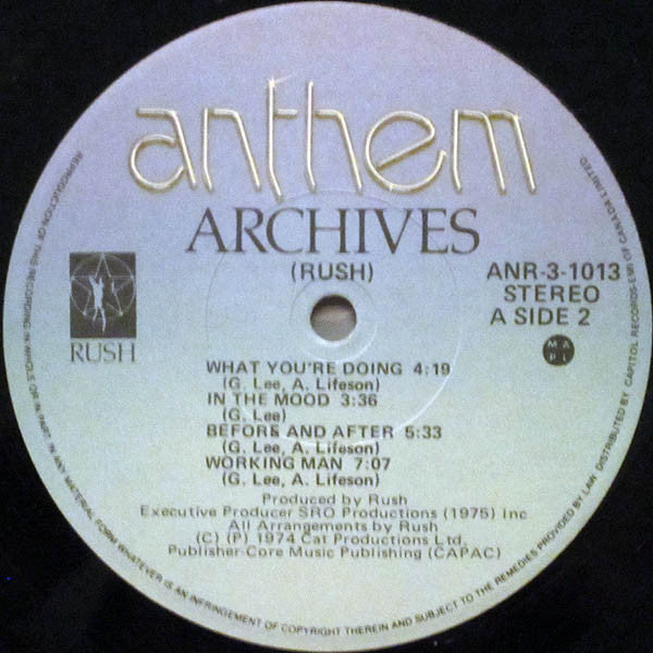 Rush : Archives (3xLP, Comp, RE, Bla)