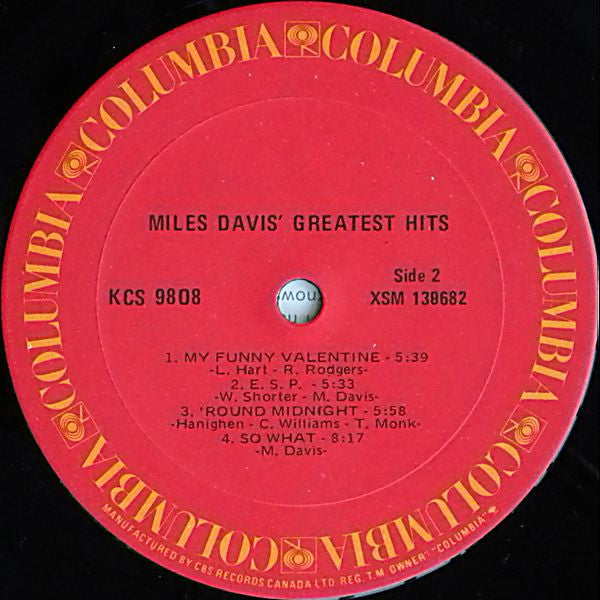 Miles Davis : Miles Davis' Greatest Hits (LP, Comp, RE)