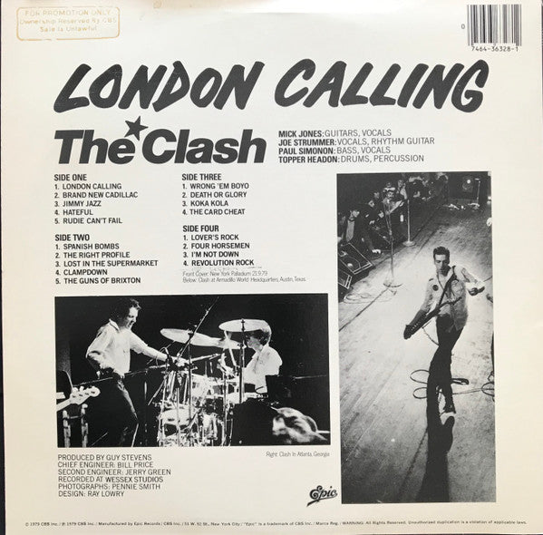 The Clash : London Calling (2xLP, Album, Promo, Ter)