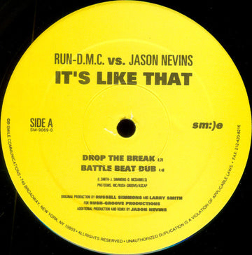 Run-D.M.C.* Vs. Jason Nevins : It's Like That (12")