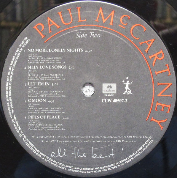 Paul McCartney : All The Best ! (2xLP, Comp)