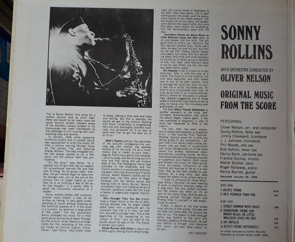 Sonny Rollins : Original Music From The Score "Alfie" (LP, Mono, Gat)