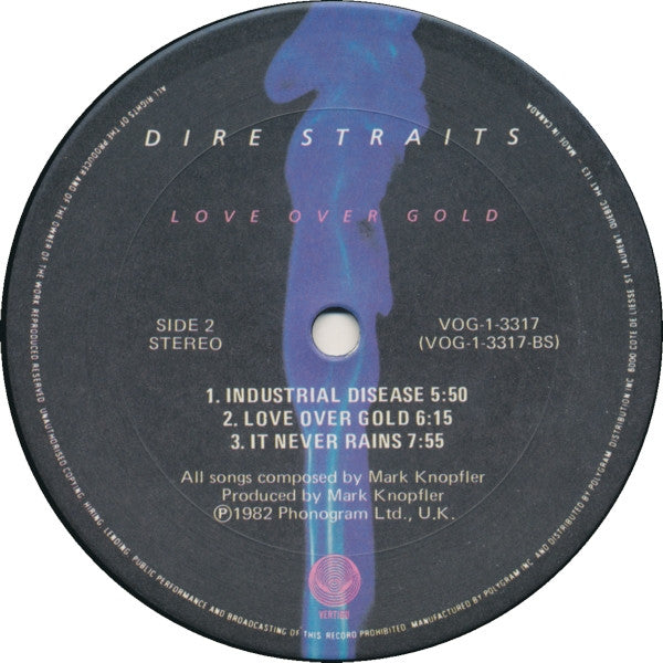 Dire Straits : Love Over Gold (LP, Album, Bla)