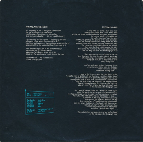 Dire Straits : Love Over Gold (LP, Album, Bla)