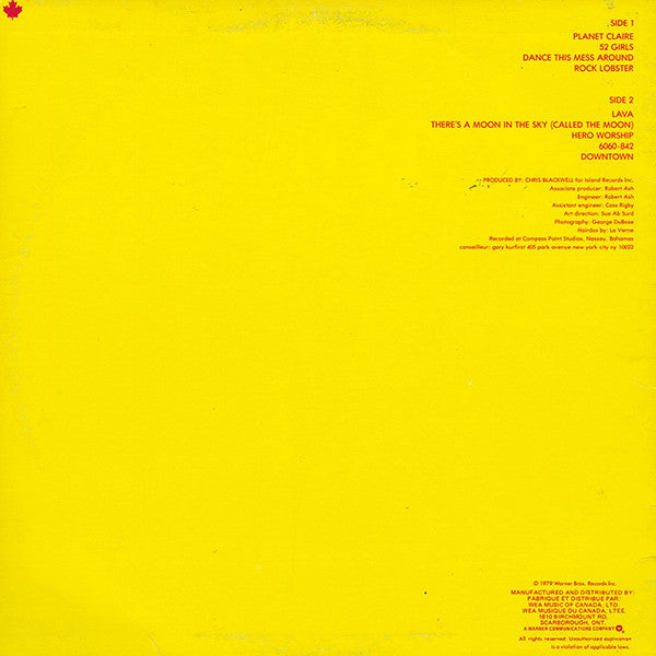 The B-52's : The B-52's (LP, Album, Don)