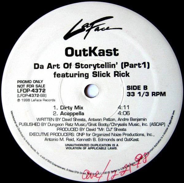 OutKast Featuring Slick Rick : Da Art Of Storytellin' (Part 1) (12", Single, Promo)