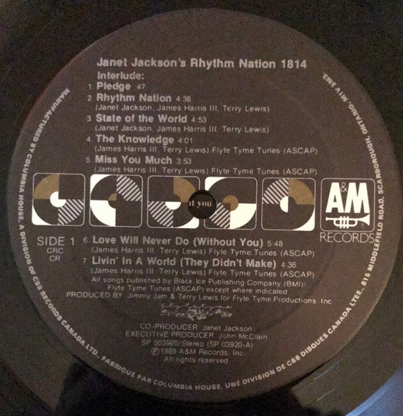 Janet Jackson : Rhythm Nation 1814 (LP, Album, Club)