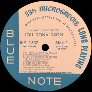 Lou Donaldson : Quartet / Quintet / Sextet (LP, Album, Mono, RE)