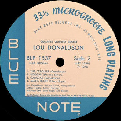 Lou Donaldson : Quartet / Quintet / Sextet (LP, Album, Mono, RE)