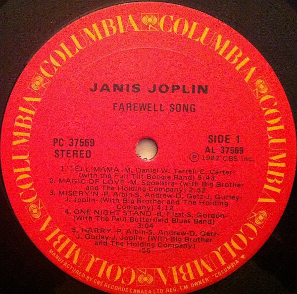 Janis Joplin : Farewell Song (LP, Album)