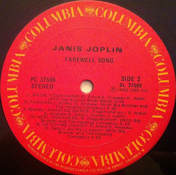 Janis Joplin : Farewell Song (LP, Album)
