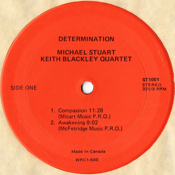 Michael Stuart Keith Blackley Quartet : Determination (LP)