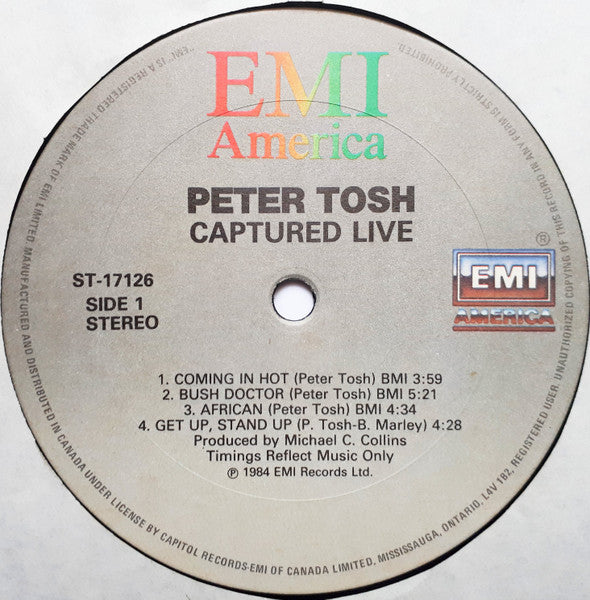 Peter Tosh : Captured Live (LP, Album, RM)