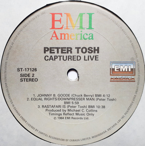 Peter Tosh : Captured Live (LP, Album, RM)