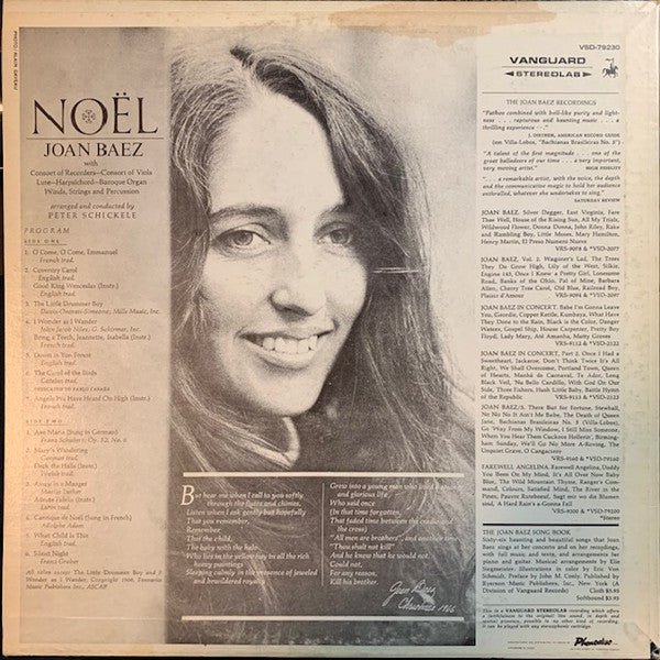 Joan Baez : Noël (LP, Album)