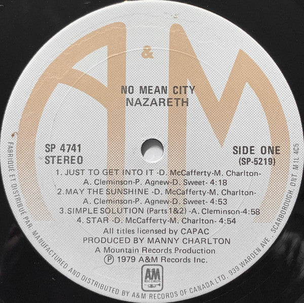 Nazareth (2) : No Mean City (LP, Album)
