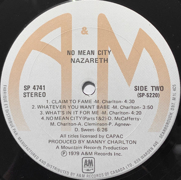 Nazareth (2) : No Mean City (LP, Album)
